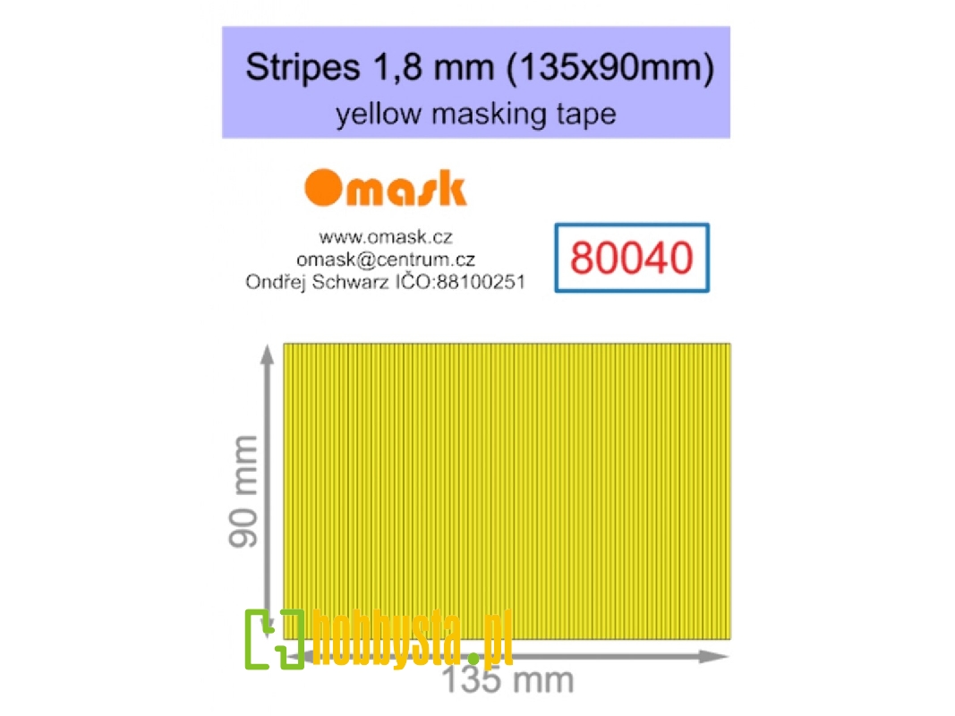 Stripes 1,8 Mm (135 X 90 Mm) Yellow Masking Tape - image 1 Stripes 1,8 Mm (135 X 90 Mm) Yellow Masking Tape - image 1