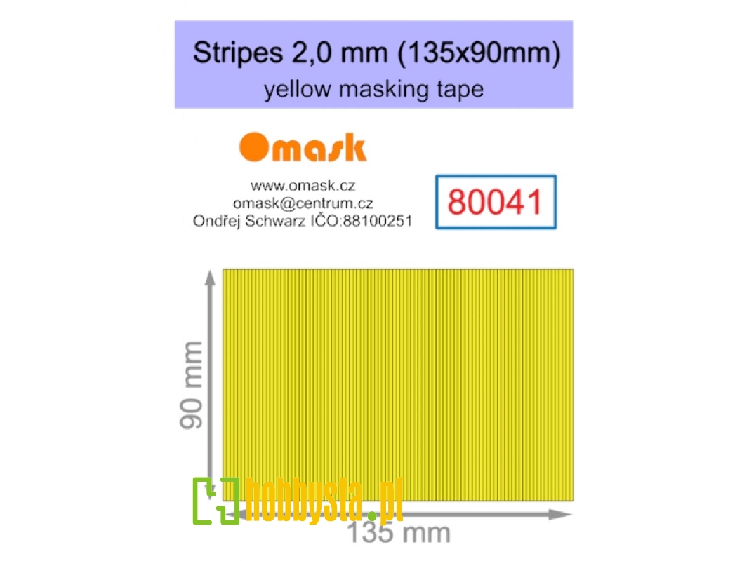 Stripes 2,0 Mm (135 X 90 Mm) Yellow Masking Tape - image 1