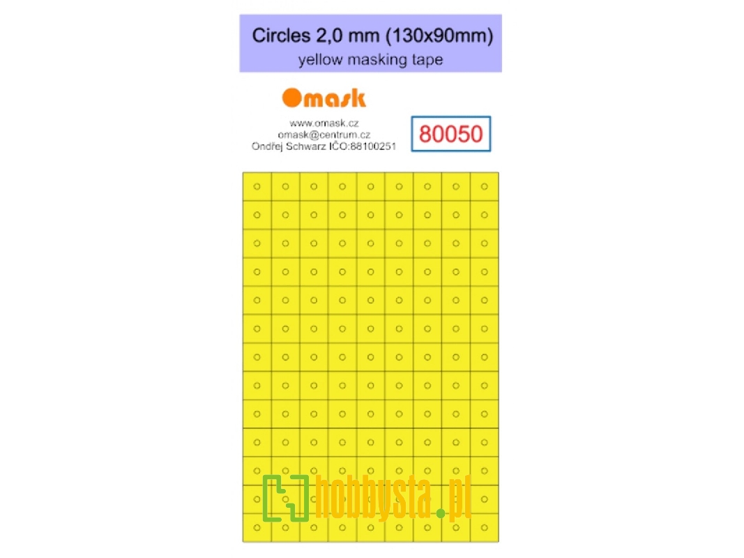 Circles 2,0 Mm (130 X 90 Mm) Yellow Masking Tape - image 1 Circles 2,0 Mm (130 X 90 Mm) Yellow Masking Tape - image 1