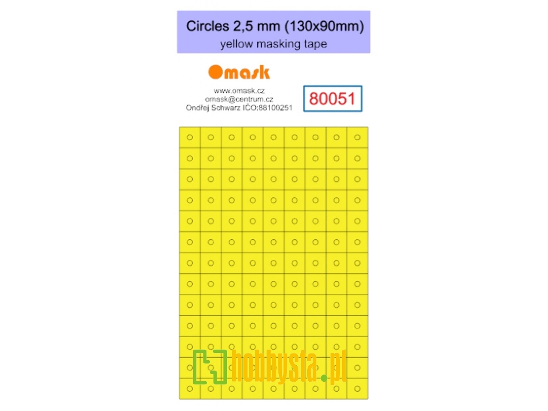 Circles 2,5 Mm (130 X 90 Mm) Yellow Masking Tape - image 1 Circles 2,5 Mm (130 X 90 Mm) Yellow Masking Tape - image 1
