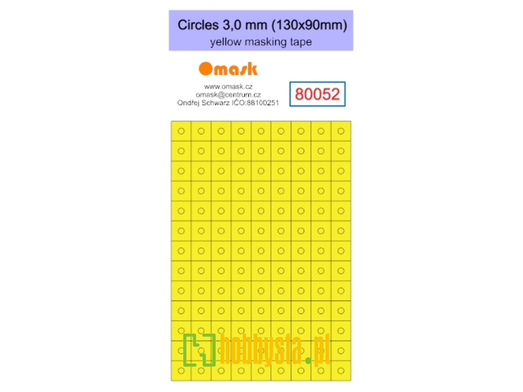 Circles 3,0 Mm (130 X 90 Mm) Yellow Masking Tape - image 1 Circles 3,0 Mm (130 X 90 Mm) Yellow Masking Tape - image 1