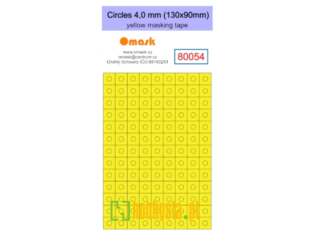 Circles 4,0 Mm (130 X 90 Mm) Yellow Masking Tape - image 1 Circles 4,0 Mm (130 X 90 Mm) Yellow Masking Tape - image 1