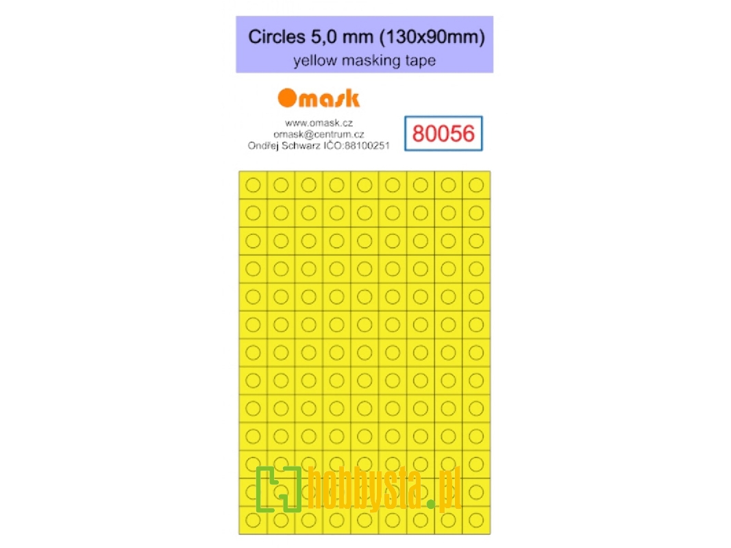 Circles 5,0 Mm (130 X 90 Mm) Yellow Masking Tape - image 1 Circles 5,0 Mm (130 X 90 Mm) Yellow Masking Tape - image 1