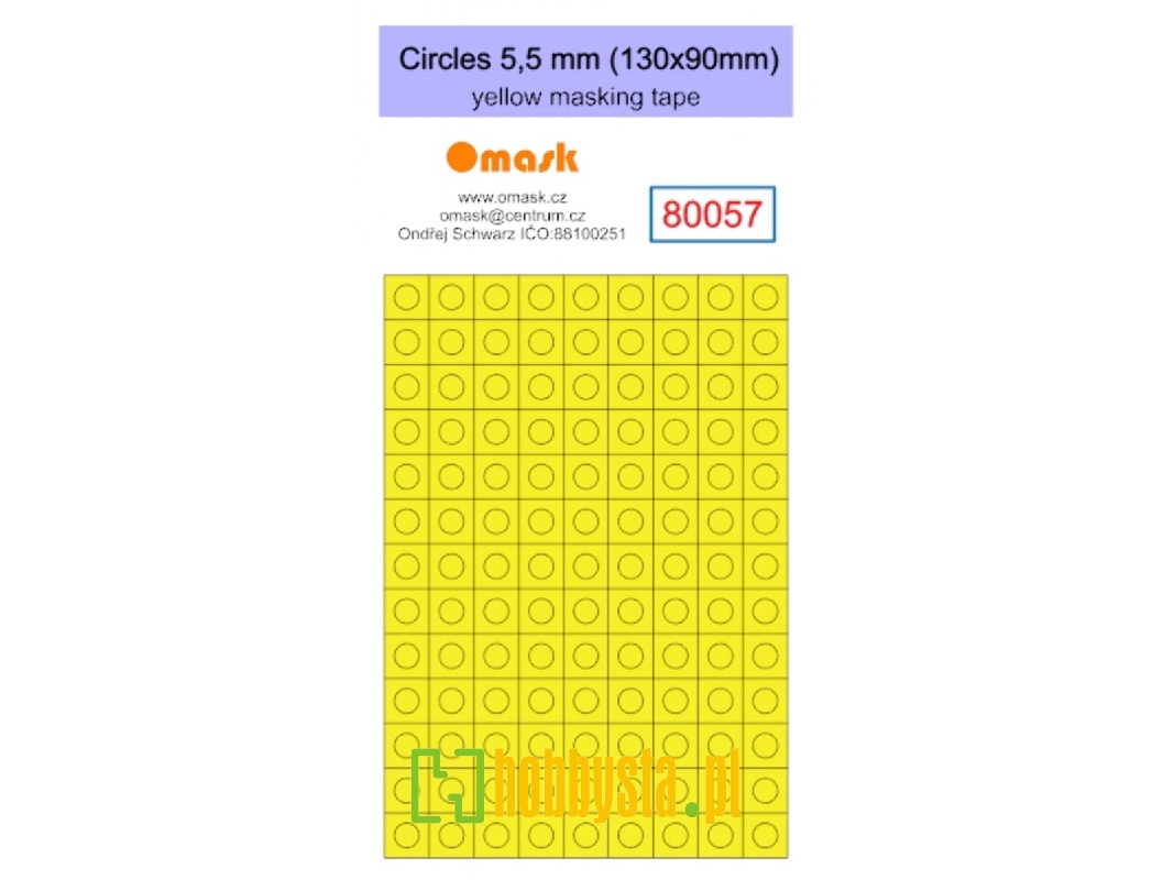 Circles 5,5 Mm (130 X 90 Mm) Yellow Masking Tape - image 1 Circles 5,5 Mm (130 X 90 Mm) Yellow Masking Tape - image 1