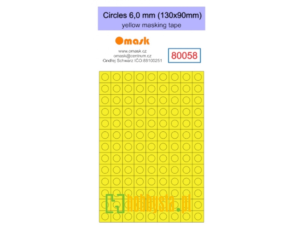 Circles 6,0 Mm (130 X 90 Mm) Yellow Masking Tape - image 1 Circles 6,0 Mm (130 X 90 Mm) Yellow Masking Tape - image 1