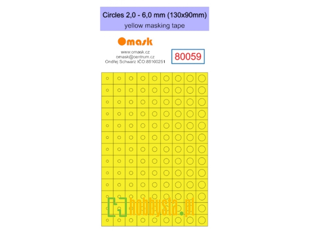 Circles 2,0 - 6,0 Mm (130 X 90 Mm) Yellow Masking Tape - image 1 Circles 2,0 - 6,0 Mm (130 X 90 Mm) Yellow Masking Tape - image 1