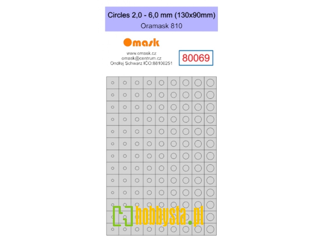 Circles 2,0 - 6,0 Mm (130 X 90 Mm) Oramask Foil - image 1 Circles 2,0 - 6,0 Mm (130 X 90 Mm) Oramask Foil - image 1