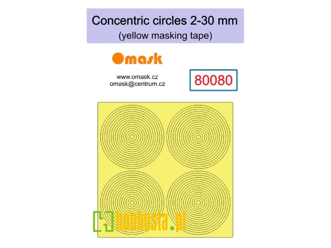 Concentric Circles 2-30mm (Yellow Masking Tape) - image 1 Concentric Circles 2-30mm (Yellow Masking Tape) - image 1
