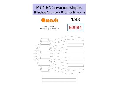 P-51 B/C Invasion Stripes 18" Oramask 810 (For Eduard) - image 1
