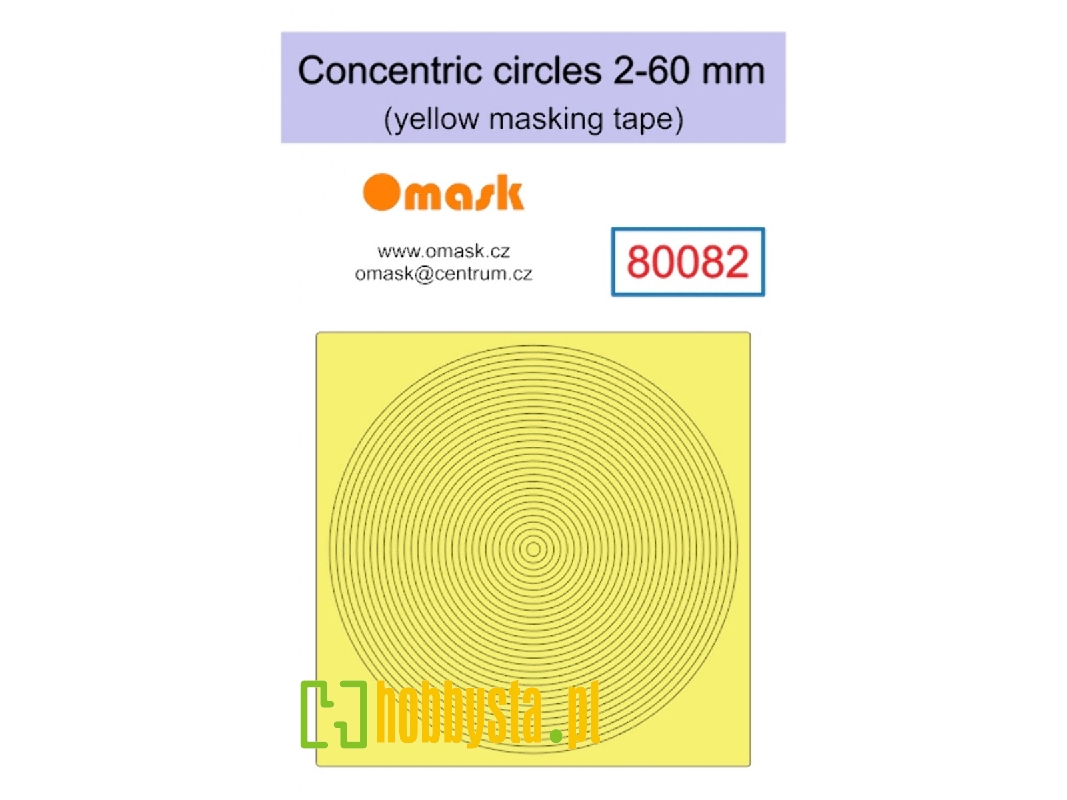 Concentric Circles 2-60mm (Yellow Masking Tape) - image 1 Concentric Circles 2-60mm (Yellow Masking Tape) - image 1