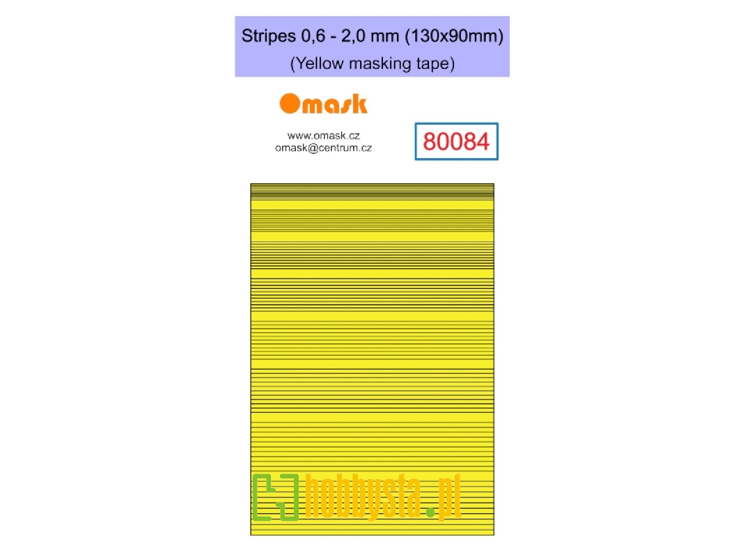 Stripes 0,6-2,0mm (130x90mm) Yellow Masking Tape - image 1 Stripes 0,6-2,0mm (130x90mm) Yellow Masking Tape - image 1