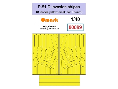 P-51 D Invasion Stripes 18" Yellow Mask (For Eduard) - image 1