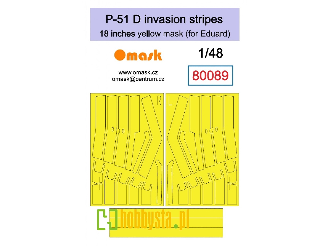 P-51 D Invasion Stripes 18" Yellow Mask (For Eduard) - image 1 P-51 D Invasion Stripes 18" Yellow Mask (For Eduard) - image 1