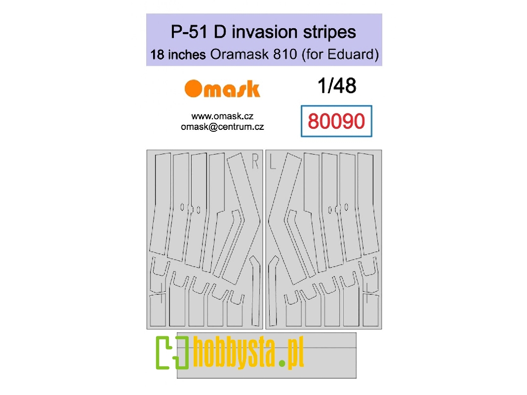 P-51 D Invasion Stripes 18" Oramask (For Eduard) - image 1 P-51 D Invasion Stripes 18" Oramask (For Eduard) - image 1