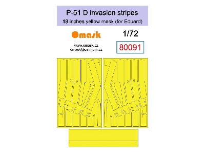 P-51 D Invasion Stripes 18" Yellow Mask (For Eduard) - image 1