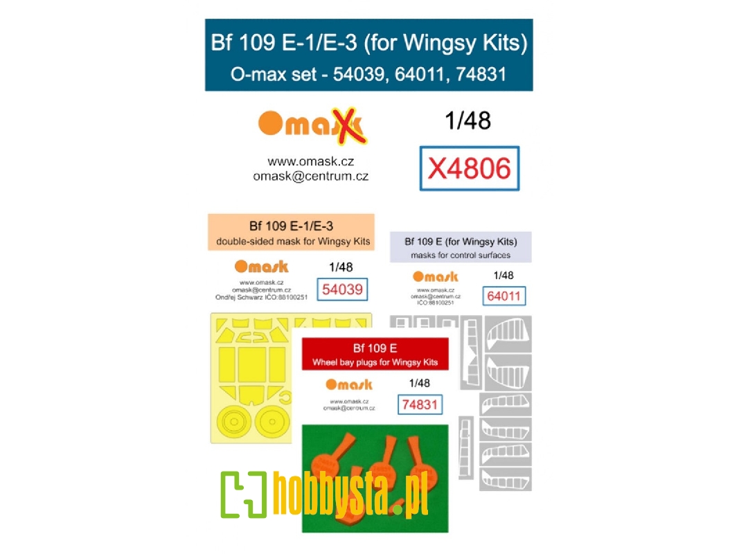 Bf 109 E-1/E-3 O-max Set (For Wingsy Kits) - image 1 Bf 109 E-1/E-3 O-max Set (For Wingsy Kits) - image 1