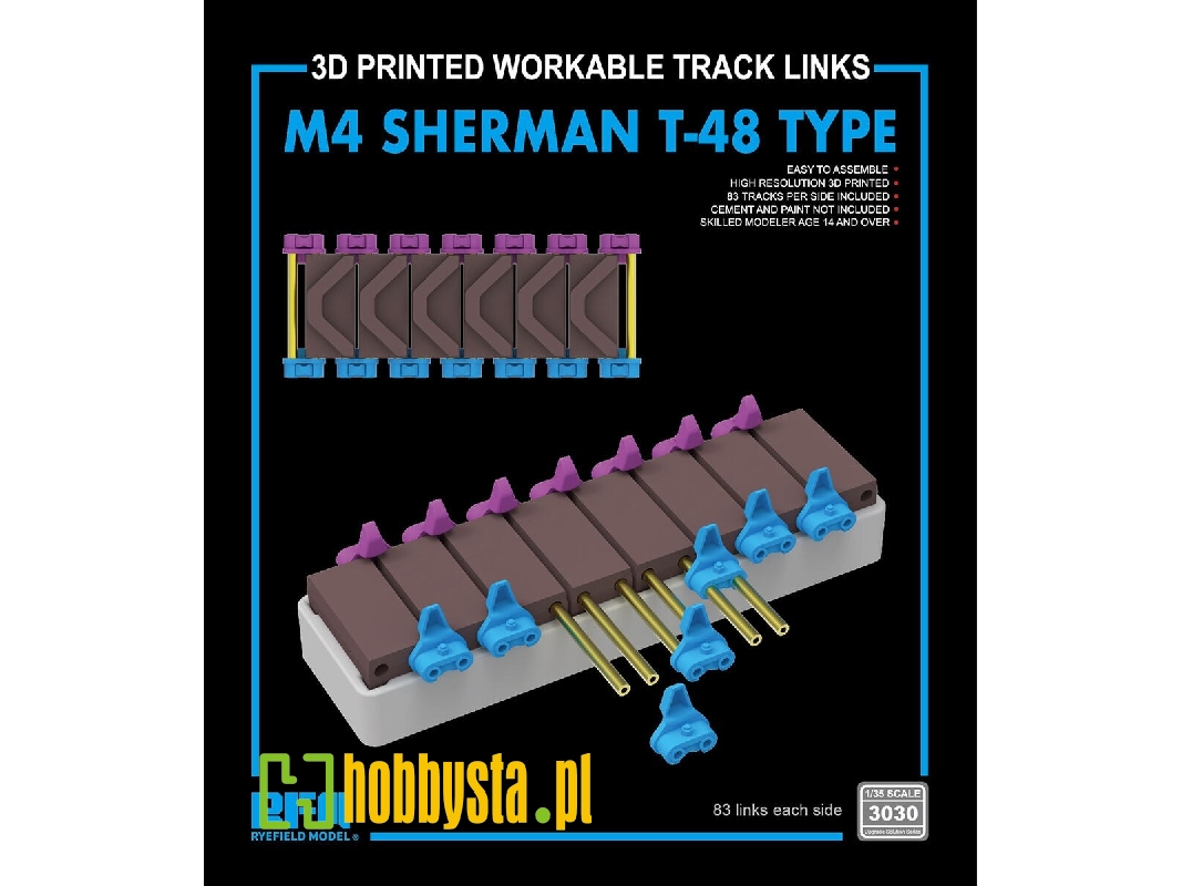 M4 Sherman T-48 Type Workable Tracks (3d Printed) - image 1 M4 Sherman T-48 Type Workable Tracks (3d Printed) - image 1