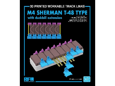 M4 Sherman T-48 Type Workable Tracks With Duckbill Extension (3d Printed) - image 1