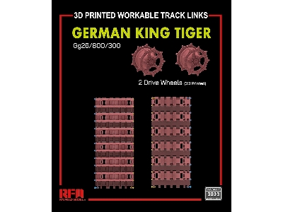 German King Tiger Series Gg26/800/300 Type Workable Tracks With Drive Wheels (3d Printed) - image 1