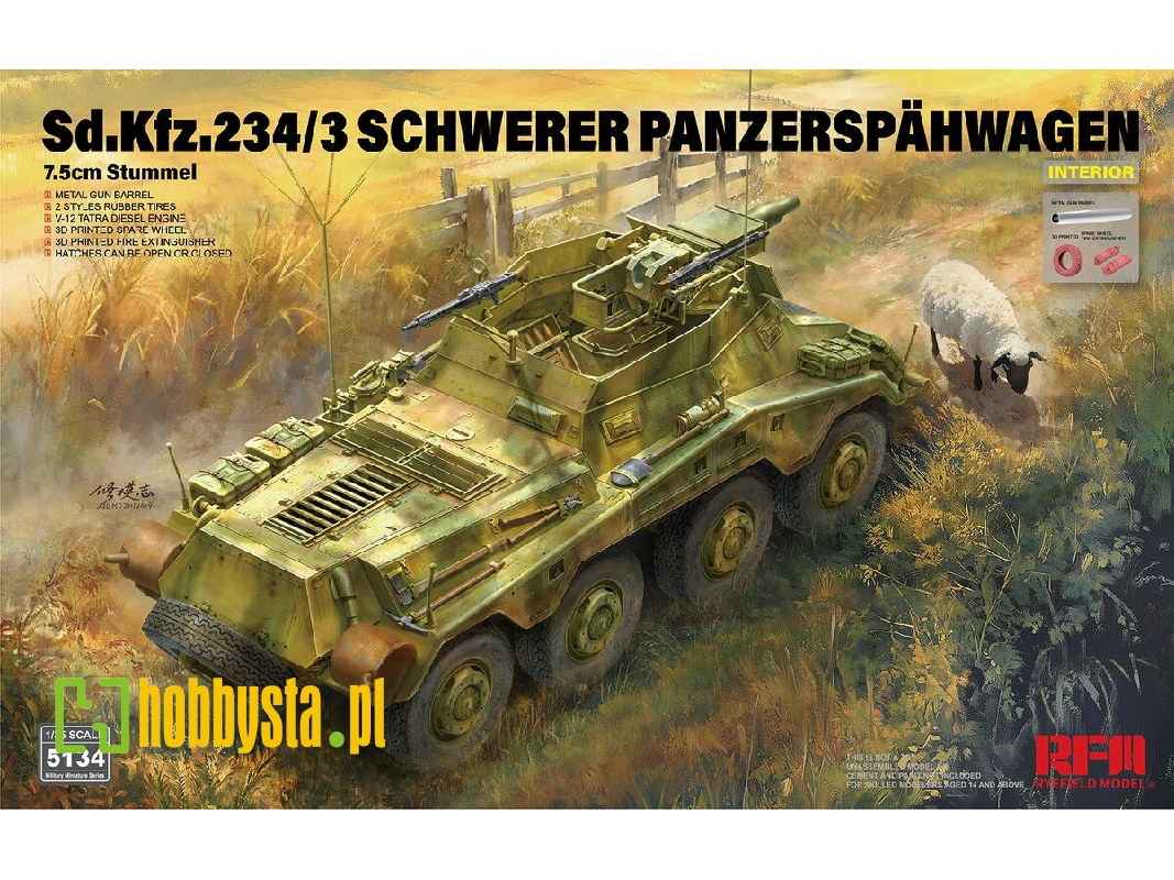 Sd.Kfz.234/3 Schwerer Panzerspahwagen 7.5cm Stummel - image 1 Sd.Kfz.234/3 Schwerer Panzerspahwagen 7.5cm Stummel - image 1