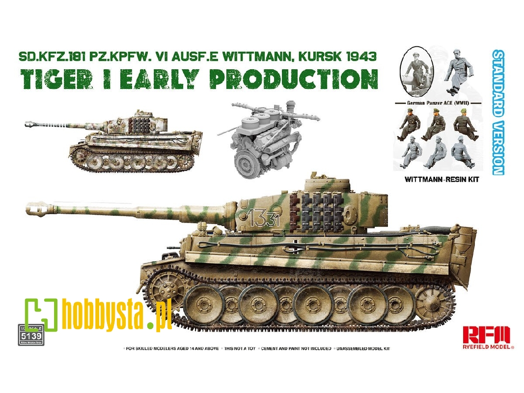 Sd.Kfz.181 Tiger I Early Production Kursk 1943 With Wittmann (Resin Figure) Standard Version - image 1 Sd.Kfz.181 Tiger I Early Production Kursk 1943 With Wittmann (Resin Figure) Standard Version - image 1