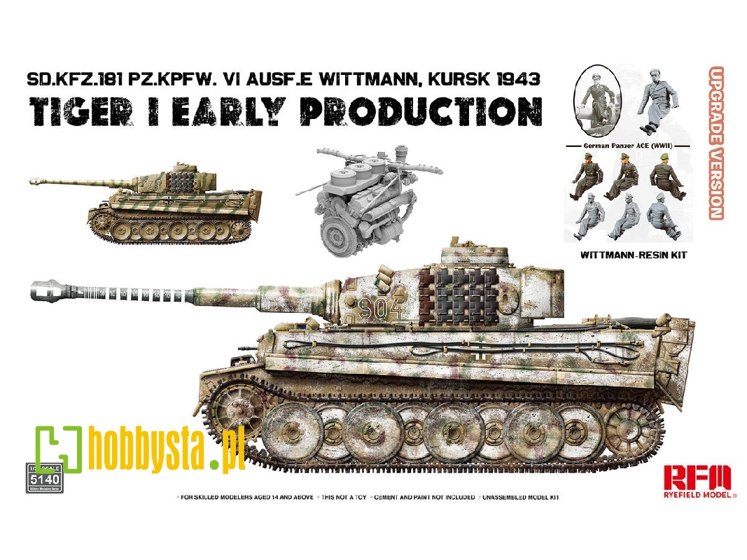 Sd.Kfz.181 Tiger I Early Production Kursk 1943 With Engine & Wittmann (Resin Figure) Updated Version - image 1