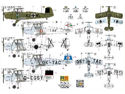 Bucker Bu-131 A - 5 Decals For Luftwaffe / Hungary / Spain And Slovakia - image 2