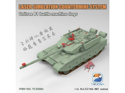 China Main Battle Tank Ztz-99a Laser Simulation Countermine System & Unitree B1 Battle Machine Dogs - image 2