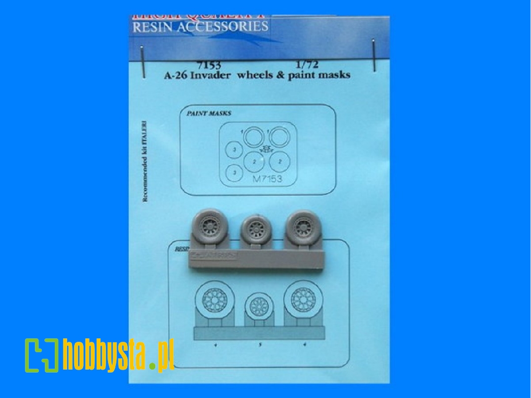 A-26 Invader wheels + paint mask - Italeri - image 1 A-26 Invader wheels + paint mask - Italeri - image 1