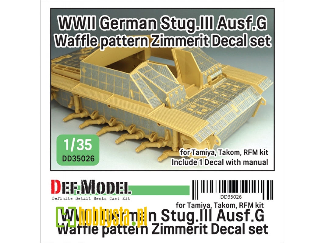 Wwii German Stug.Iii Ausf.G Waffle Pattern Zimmerit Decal Set (For Tamiya/Takom/Rfm) - image 1 Wwii German Stug.Iii Ausf.G Waffle Pattern Zimmerit Decal Set (For Tamiya/Takom/Rfm) - image 1