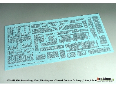 Wwii German Stug.Iii Ausf.G Waffle Pattern Zimmerit Decal Set (For Tamiya/Takom/Rfm) - image 3