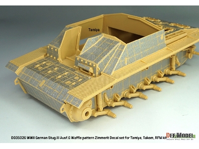 Wwii German Stug.Iii Ausf.G Waffle Pattern Zimmerit Decal Set (For Tamiya/Takom/Rfm) - image 5