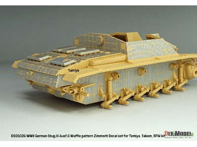 Wwii German Stug.Iii Ausf.G Waffle Pattern Zimmerit Decal Set (For Tamiya/Takom/Rfm) - image 7