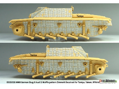 Wwii German Stug.Iii Ausf.G Waffle Pattern Zimmerit Decal Set (For Tamiya/Takom/Rfm) - image 9