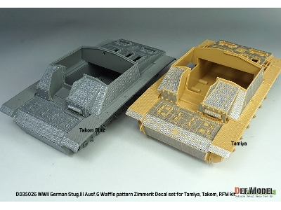 Wwii German Stug.Iii Ausf.G Waffle Pattern Zimmerit Decal Set (For Tamiya/Takom/Rfm) - image 13