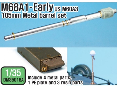 M68a1 105mm Metal Barrel Early Type(For 1/35 M60a3) - image 1