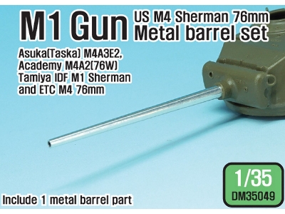 Us M4 Sherman 76mm M1 Metal Barrel Set (For 1/35 Sherman 76(W) Kit) - image 1