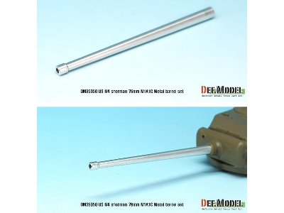 Us M4 Sherman 76mm M1a1c Metal Barrel Set (For 1/35 Sherman 76(W) Kit) - image 3