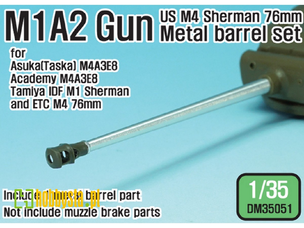 Us M4 Sherman 76mm M1a2 Metal Barrel Set (For 1/35 M4a3e8 Idf M1 Kit) - image 1 Us M4 Sherman 76mm M1a2 Metal Barrel Set (For 1/35 M4a3e8 Idf M1 Kit) - image 1
