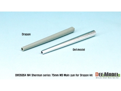 Us M4 Sherman 75mm M3 Metal Barrel Set (For Dragon 1/35) - image 2