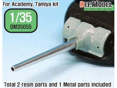 Us M4 Sherman 75mm Metal Barrel /W Late Mantlet Set( For Academy/Tamiya Kit) - image 1