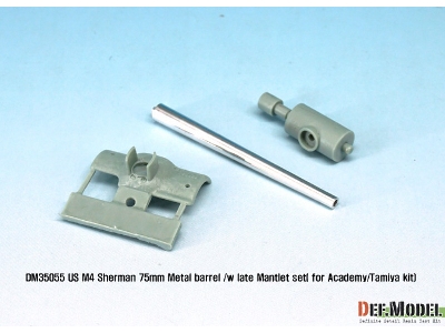 Us M4 Sherman 75mm Metal Barrel /W Late Mantlet Set( For Academy/Tamiya Kit) - image 2