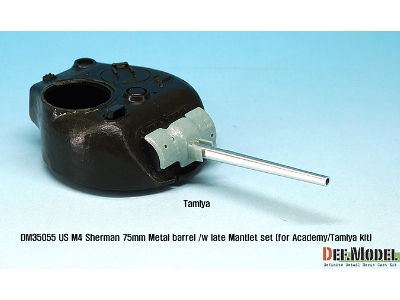 Us M4 Sherman 75mm Metal Barrel /W Late Mantlet Set( For Academy/Tamiya Kit) - image 5