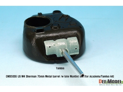 Us M4 Sherman 75mm Metal Barrel /W Late Mantlet Set( For Academy/Tamiya Kit) - image 6
