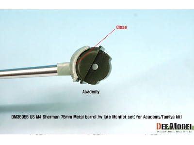 Us M4 Sherman 75mm Metal Barrel /W Late Mantlet Set( For Academy/Tamiya Kit) - image 8