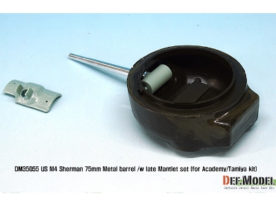 Us M4 Sherman 75mm Metal Barrel /W Late Mantlet Set( For Academy/Tamiya Kit) - image 9