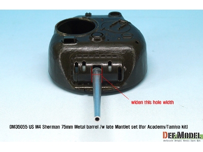 Us M4 Sherman 75mm Metal Barrel /W Late Mantlet Set( For Academy/Tamiya Kit) - image 10