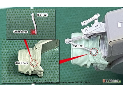 T-90 Russian Mbt Mantlet Canvas Cover Set (For Zvezda) - image 8