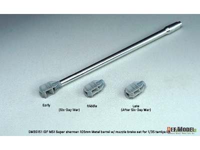Idf M51 Super Sherman 105mm Metal Barrel With Muzzle Brake (For Tamiya 35323) - image 3