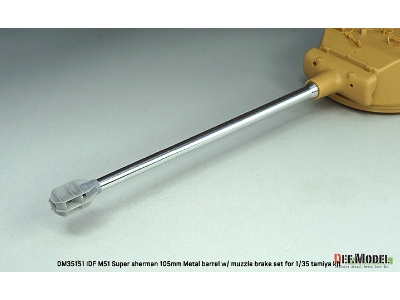 Idf M51 Super Sherman 105mm Metal Barrel With Muzzle Brake (For Tamiya 35323) - image 4
